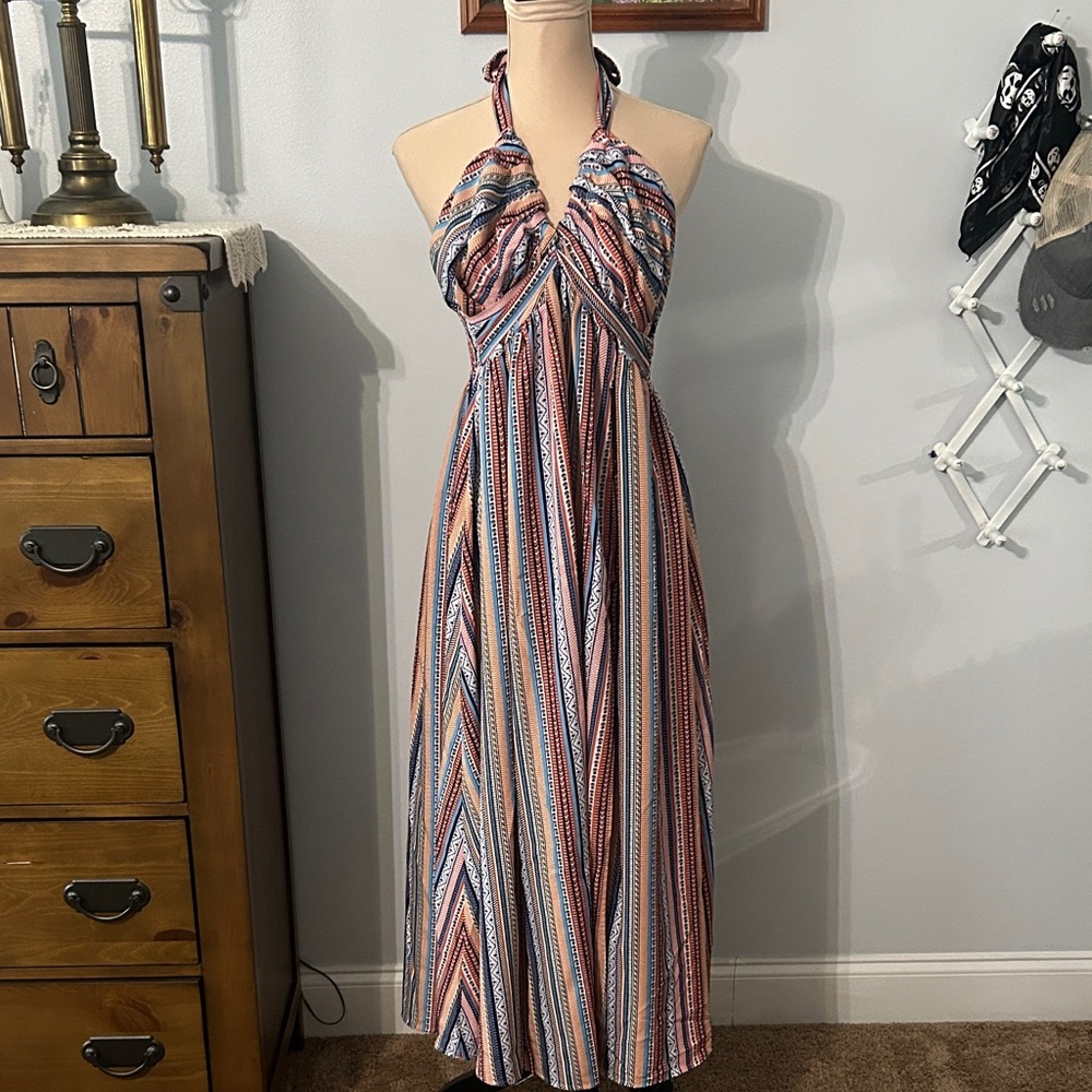SHEIN Multicolor Halter Maxi Dress NWOT